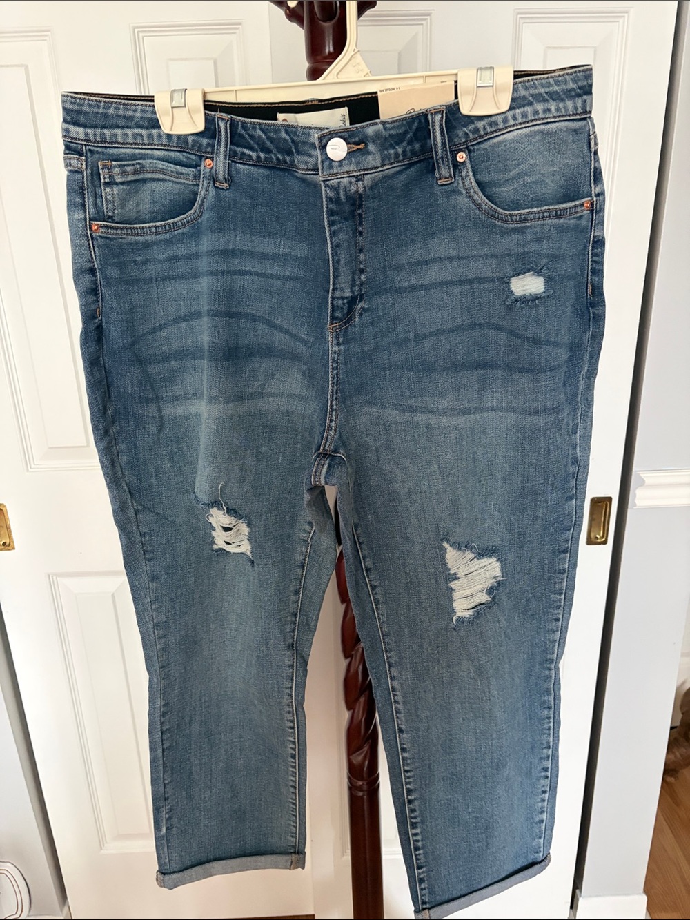Ricki's Distressed Medium Blue Cropped Jeans